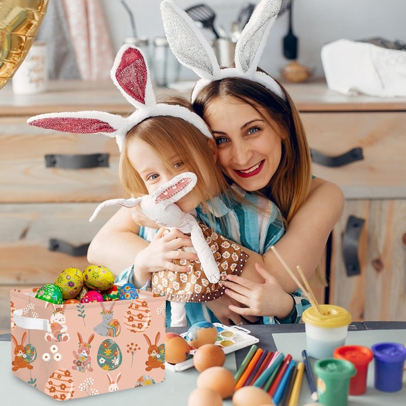 FXOLCSHE Rectangular Cute canvas Storage Basket,Waterproof collapsible laundry basket For