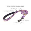 Olahibi Dog Collar and Leash Combo Set, Cute Daisy Pattern,