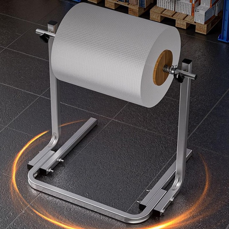Bubble Film Reel Rack, Metal Floor Mount Bracket for Packaging