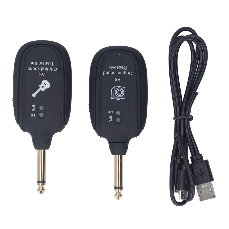 Electric Guitar Transmitter Receiver Set 6.35mm Rechargeable Wireless Guitar System