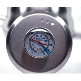 Pour Over Coffee Kettle with Thermometer 1.2L - Gooseneck Hand Grip - Premium Stainless Steel - Bonus Coffee Scoop