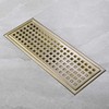 Orhemus Linear Shower Floor Drain with Removable Cover Grid Grate