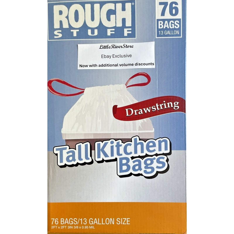 Rough Stuff 13 Gallon .9 Mil Tall Kitchen Bags 1