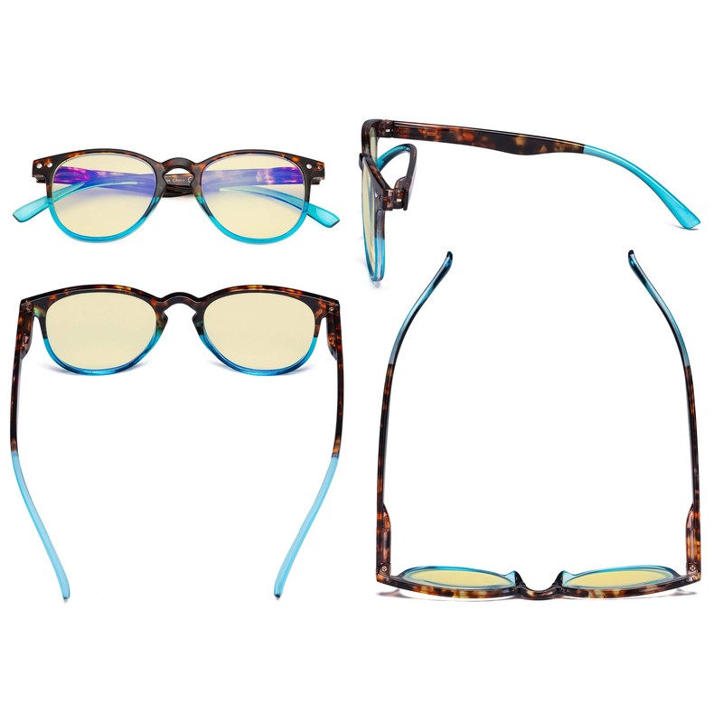 5-pack Blue Light Blocking Reading Glasses for Women Yellow Tinted