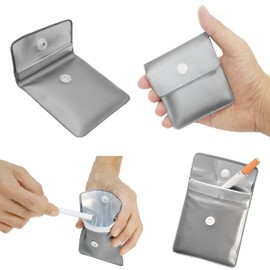 Portable Ashtray Pocket Butt Holder Ash Tray Smoker Smoker Smoking Manor Outdoor Field Gear Drive Outdoor Smoking Area Portable Ash Tray Small Airtight Lightweight Pack of 2 (GRAY)