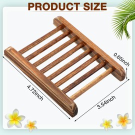 Bamboo Soap Dish Holder Wood Soap Tray Saver Wooden Hand Craft Case for Shower Rectangular Bathtub Shower Dish Accessories Soap for Home Bathroom Kitchen Hotel Soaps Sponges (100 Packs)