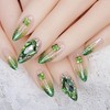Green Glitter Handmade Nail Tips - Almond S / 그린