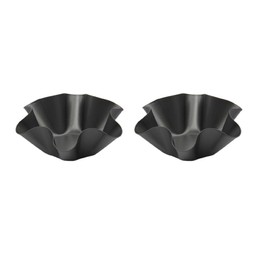 2 Pcs Tortilla Shell Maker, 6" Non-Stick Carbon Steel Fluted Tortilla Shell Pans Taco Salad Bowl Makers, Flower-Shaped Baking Mold for Home Kitchen, Restaurant