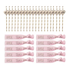 20 Party Straws, 10 Wristbands in Champagne Color, Party Photo Props, Table Decoration Straws, Bridal Wedding Straws, Bachelor Party Straws, Love Straws