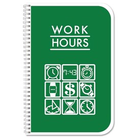 BookFactory Work Hours Log Book/Working Hours Tracking Journal/Plant Worker Tracking Hourly Shifts Tracker Notebook - Wire-O, 108 Pages, 3.5'' x 5.25'' (BX) (Made in USA)