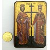 Wooden Greek Christian Orthodox Wood Icon of Saint Constantine and