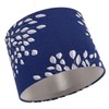 Modern 10inch Navy Midnight Blue Drum Lampshade with Off-White Floral