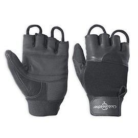 Globaleather SureGrip Fingerless Wheelchair Gloves - Black (X Small) - Hardwearing, Padded Breathable Leather, Rubberised Palm for Great Grip, Comfort & Durability