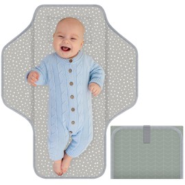 Portable Diaper Changing Pad for Baby & Toddler Waterproof Foldable Baby Changing Mat Built-in Pillow, Travel Infant Changing Pads for Moms Baby Changer Machine Washable