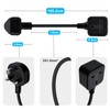 YINGAYOU Single Extension Lead Short Single Head Power Cord (Black,