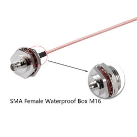 Vecys 2 x SMA Cable SMA Male to SMA Female Waterproof Box M16 12 Inch / 30 cm RG316 RF Coaxial Cable with Low Loss for Router Antenna Signal Booster Wireless Adapter