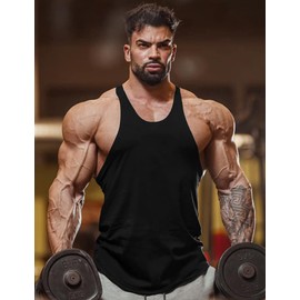 Babioboa Men's Gym Tank Tops 6 Pack Y-Back Workout Muscle Tee Athletic Workout Fitness Vest T-Shirts