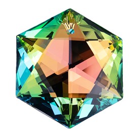 100mm/3.93in AB-color Crystals Suncatcher Hanging, Prefdo Large Window Suncatcher Ornament, Faceted Crystal Glass Drop, Rainbow Maker, Garden Home Car Wedding Decor DIY Craft (six-pointed star)