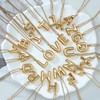 Joacii 18K Gold-Plated Bubble Initial Letter Pendant Necklace for Women