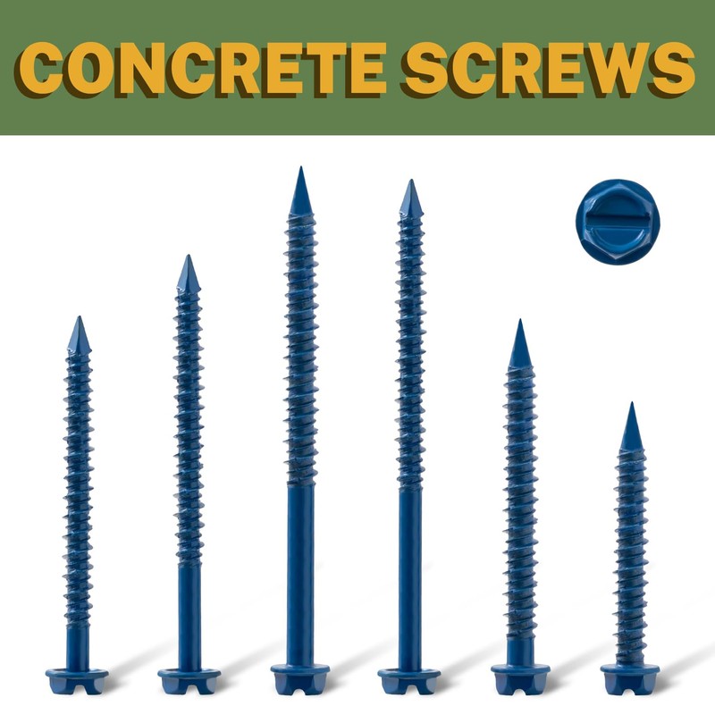 LIONMAX Concrete Screw Anchor, 150-PCS 1/4" x 2-1/4" Hex Head