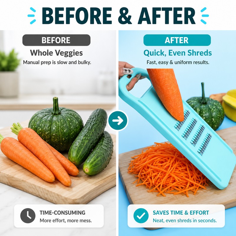 Stainless Steel Vegetable Grater & Slicer for Kitchen – Manual