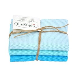 Solwang Cleaning Cloth Light Aqua Turquoise Combi Knitted Wipes Cotton Wipes Stainless Steel
