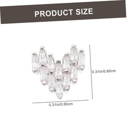 Baluue 4pcs Nail Accessories Nail Tech Accessories Nail Jewels Gem Stickers Decorative Nail Art Charms Nail Rhinestone Manicure Decoration Loving Heart Nail Charm Heart Art Haoshi Silver