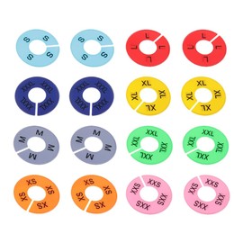 16 Pcs XXS to XXXL Clothing Size Dividers 8 Colors Clothes Closet Dividers Round Clothing Rack Dividers Clothes Hanger Size Dividers for Wardrobe