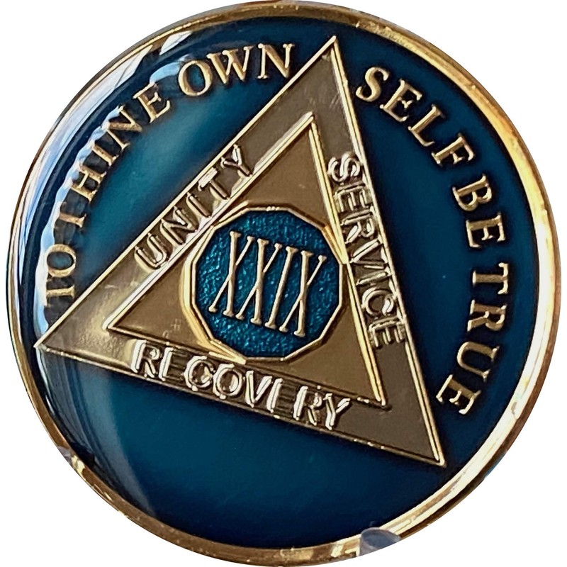 Ranger Industries 29 Year AA Medallion Metallic Midnight Blue Sobriety