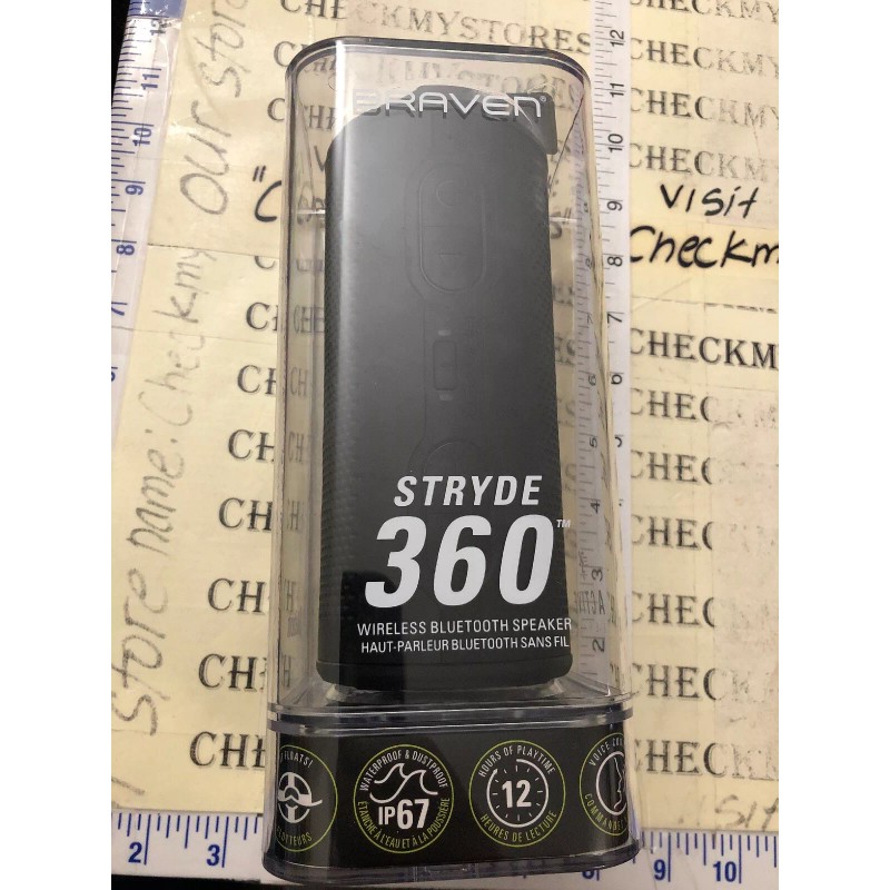 Braven Stryde Waterproof Portable Bluetooth Wireless Speaker W/ 360° Hd