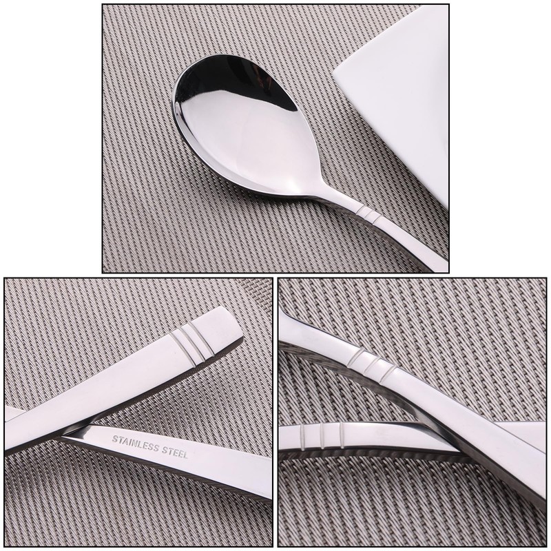 Sandmovie Stainless Steel Serving Spoon, Large Serving Spoons, Set of