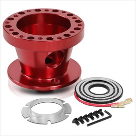 6-Bolt Steering Wheel Quick Release Adapter Red Compatible with 84-04 Mustang/84-86 Ranger