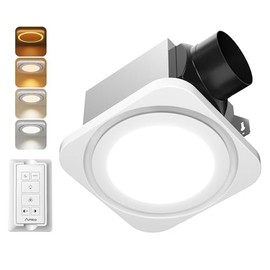 Amico Bathroom Exhaust Fan with Light, 80 CFM 1.0 Sones, Ceiling Mounted Retrofit Ventilation Fan with 1400LM 18W LED Light, 3000K/4000K/5000K Selectable & Nightlight, Remote, FCC Certified