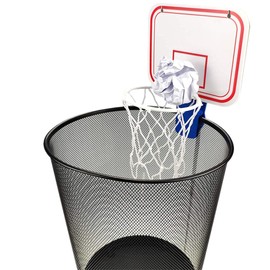 Silfrae Mini Basketball Hoop Office Trash Can Basketball Goal for Garbage Can Office and Bed Room (Blue, 7.9 Inches * 6.3 Inches)