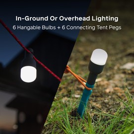 BioLite Solar Site Lights, Set of 6 String or Stake Lanterns for Camping and Outdoors