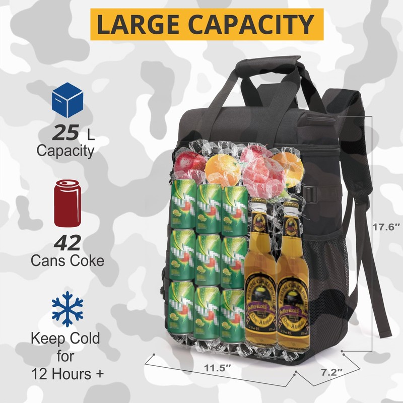 Tactical Backpack Cooler,Lunch Backpacks for Men Work with Handle，Soft Cooler