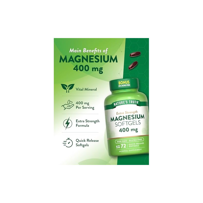 Nature Truth Suplemento Magnesio 400 Por Cápsula Cápsulas Meses