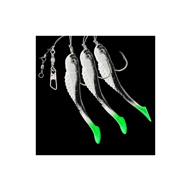Jenzi DEGA Rubber Fish Leader with Reflective Film, 3 Rubber