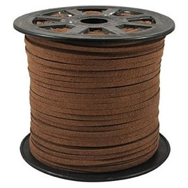 Saddle Brown Faux Suede Cord Lace Leather Cord For Jewelry Making 3x1.5 mm-20 Feet.