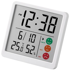 Mag Thermometer, Hygrometer, Thermometer, Hygrometer, Digital, Environment Guideline, Comfortable, High Humidity, Dry, Watch Display, Small, Magnet, Magnet, Can be Used on Place, White, NicoPita