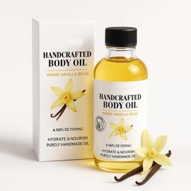 LMDGDS Vanilla Body Oil, 2PCS Body Oil, Glowing Skin Natural Handcrafted Moisturizing, 4.06 Fl Oz (2, Vanilla)