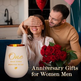 1st One Year Anniversary Wedding Gifts for Him Her, Couples Gifts Tea Light Candle Holder, Happy 1st Anniversary, 1 Year Anniversary Birthday Gifts for Boyfriend, Girlfriend, Wife, Husband