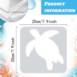 beinkmake Turtle Template Acrylic Clear Valet Tray Router Template for Woodworking Drawing Inlay Templates Charcuterie Board Handicraft Decorative Templates 7.9x7.9 inch