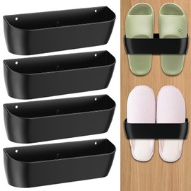 AXVRAV Schuhhalter Wand Wohnmobil, 4 Stück Schuhregal Wandmontage mit Selbstklebend und Bohren, Tür Schuhaufhänger mit Ohne Bohren, Schuhorganizer für Wohnmobil,Camping,Badezimmer,Wohnzimmer