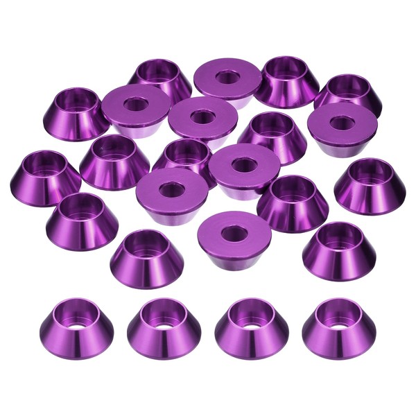 sourcing map M6 Cone Cup Countersunk Washers, 20 Pcs Anodized