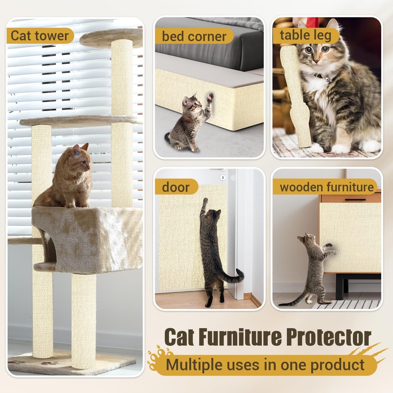 Cat Scratch Couch Furniture Protector, 90" x 16" Trimmable Anti-Scratch