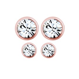Elli Earrings Basic Studs with Crystals in 925 Sterling Silver Rose Gold Plated