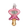 Old World Christmas Ornaments Pink Pacifier Glass Blown Ornaments for