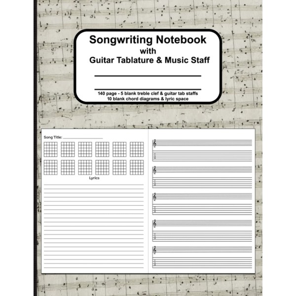 Guitar Tab Books | Guitar Songwriting Book with Guitar Tablature