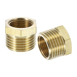 sourcing map 6Pcs G1/2 Male x G3/8 Female Brass Reducer Hex Bushing Threaded Pipe Fitting, Brass Threaded Pipe Fitting Adapter for Water, Gas, Oil Pipeline Systems